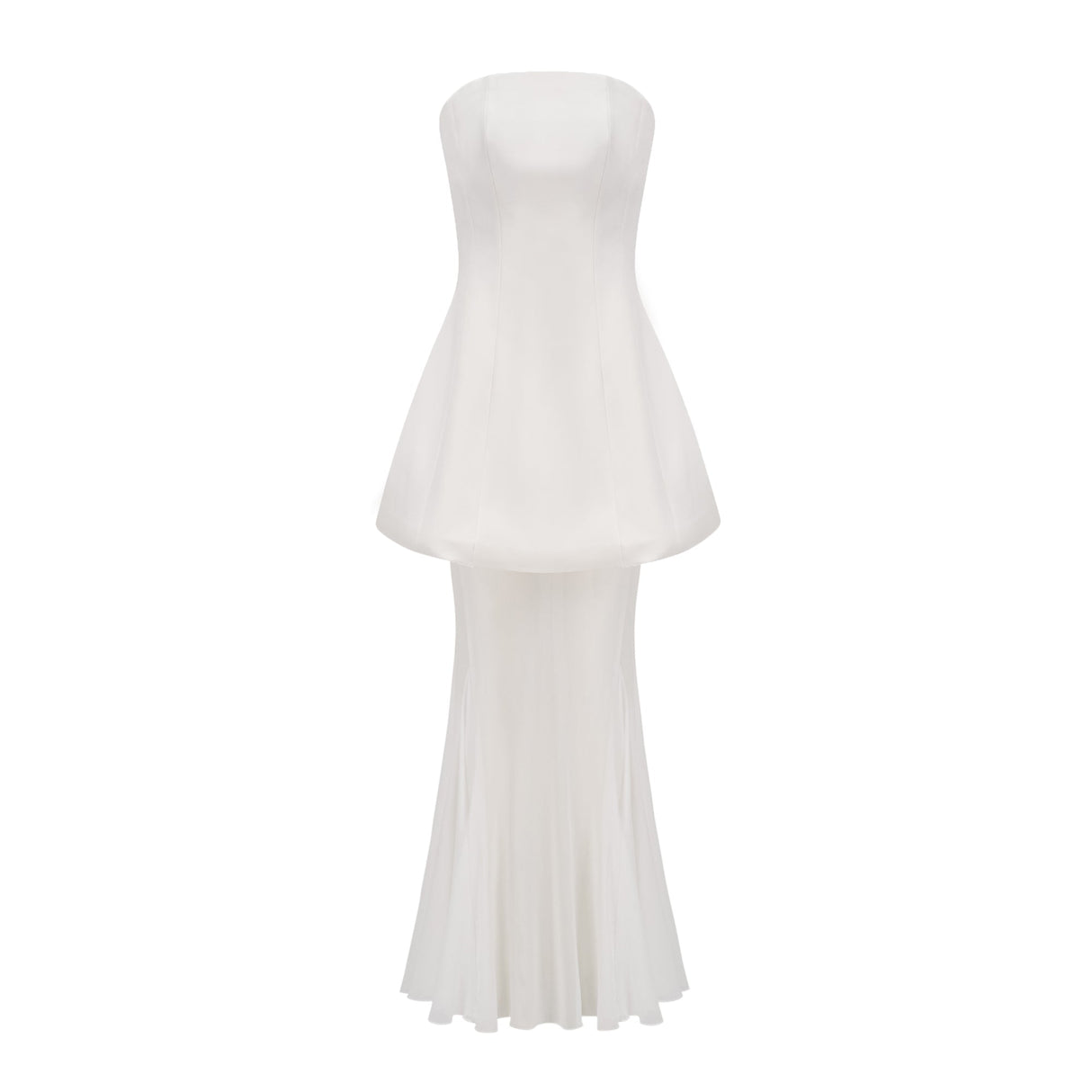 Aurohaya Mélanie White Corset Dress & Mesh Skirt Set