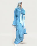 Long Sleeved Pleated Abaya 2-Piece Set