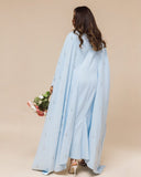 Luxury Pearl & Diamond Maxi Cape Dress