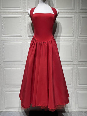 Aurohaya Margaux Halter Neck Midi Dress