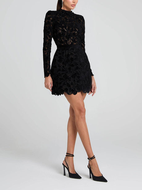 Aurohaya Elegant And Sophisticated Lace Mini Dress