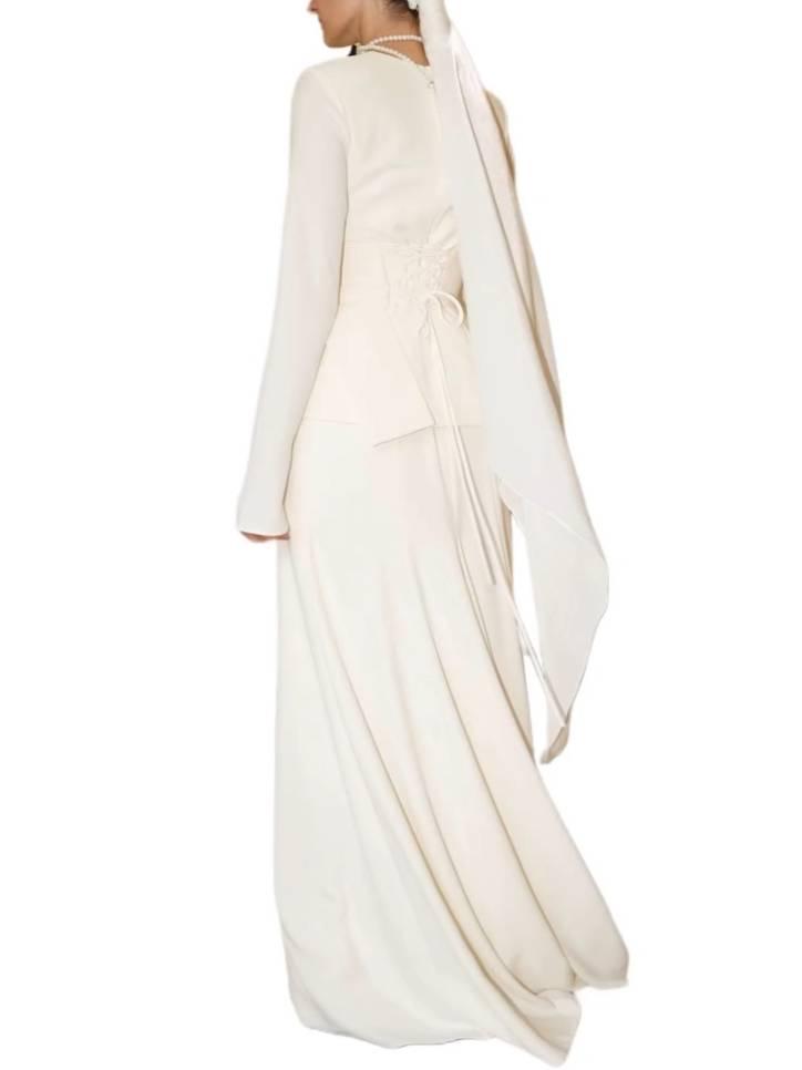 Aurohaya Waist Belt Design Maxi Dress Set