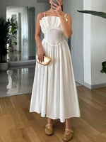 Aurohaya Vintage Tube Top Suspender Dress