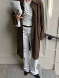 Vintage Suede Long Trench Coat