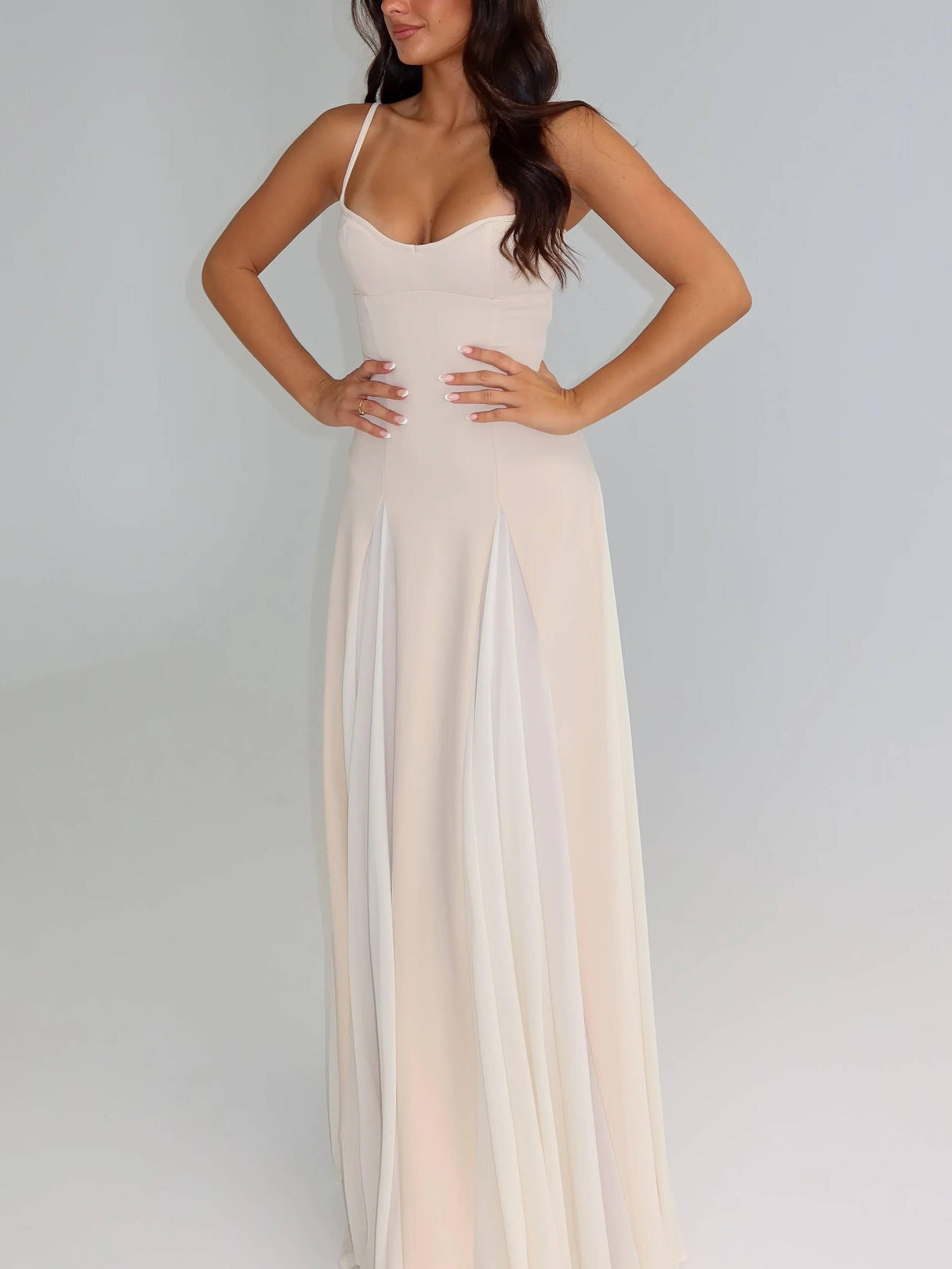 Aurohaya Elegant Splicing Sling Maxi Dress