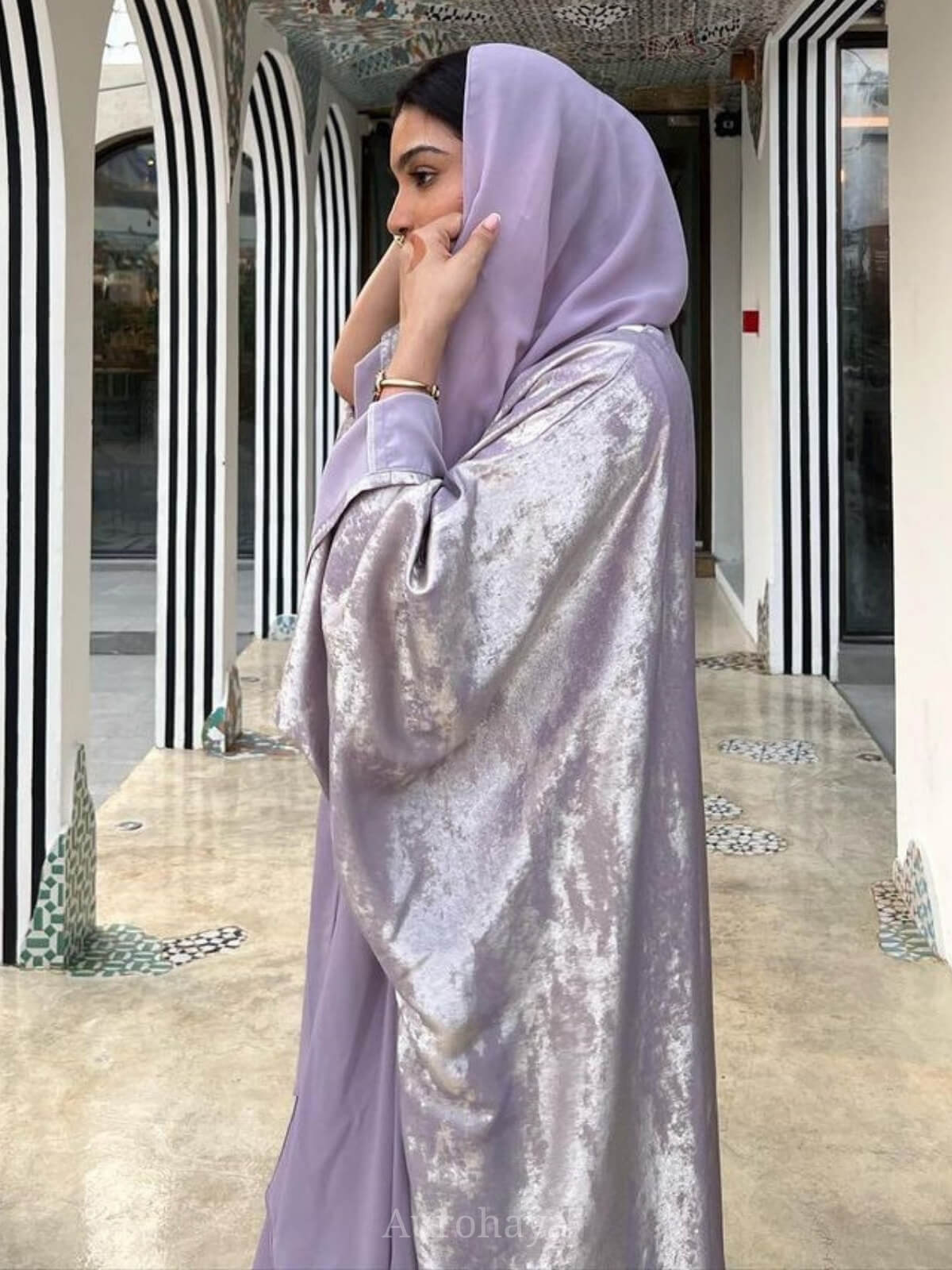 Satin Modest Open Front Abaya
