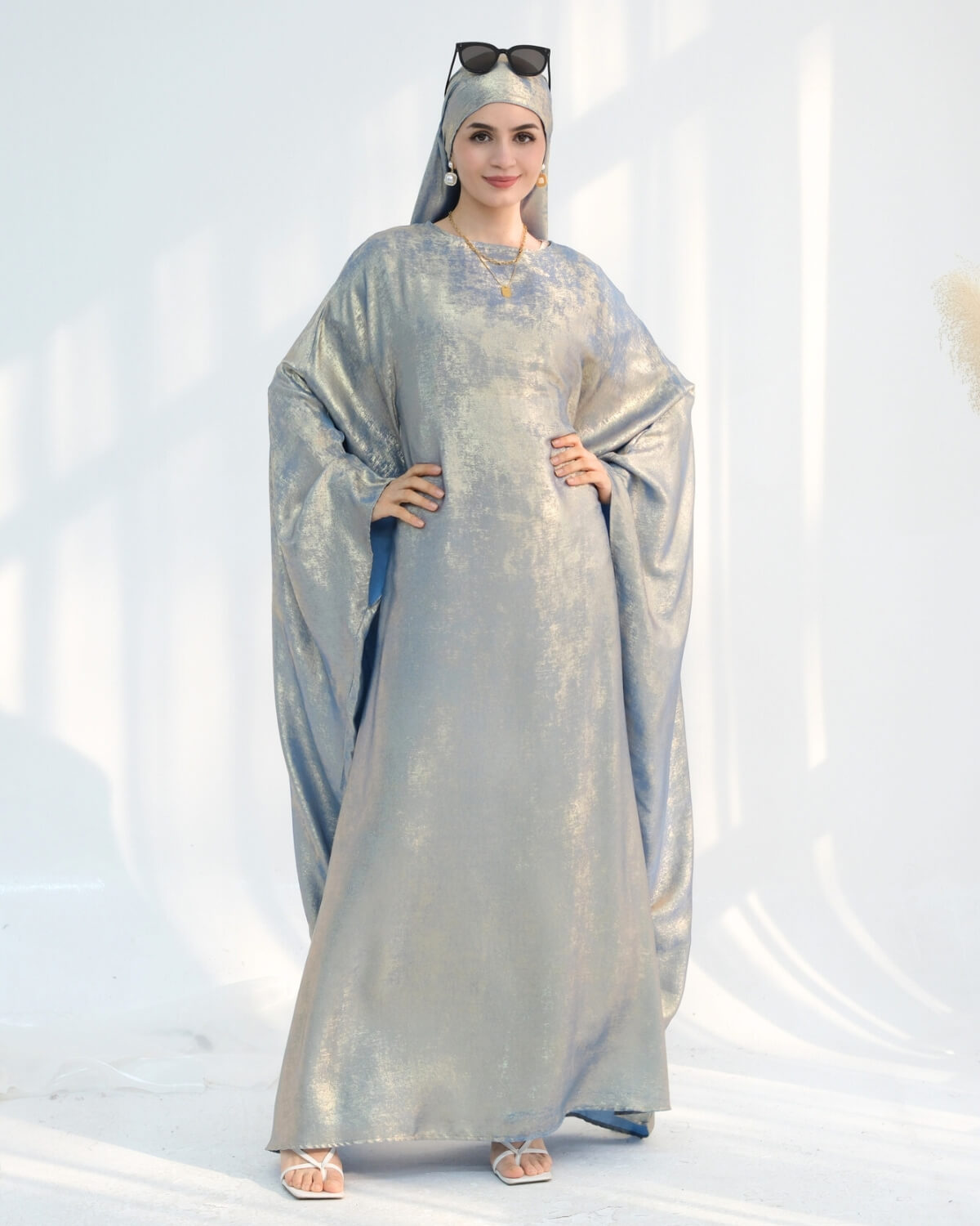 Satin Batwing Butterfly Abaya with Hijab
