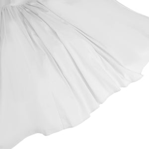Aurohaya Eponine White Layered Flared Hem Midi Dress