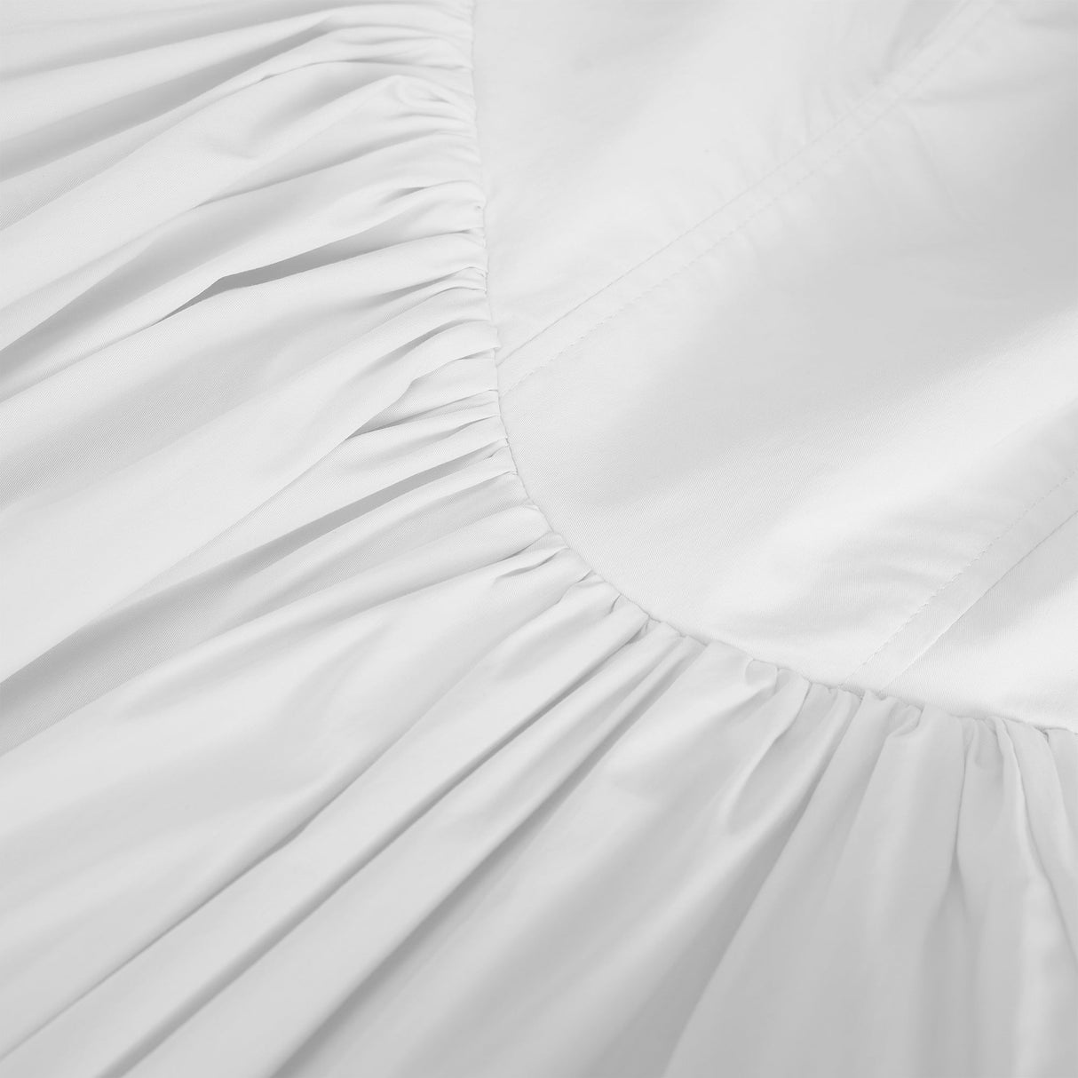 Aurohaya Eponine White Layered Flared Hem Midi Dress