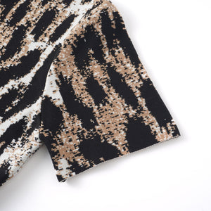 Aurohaya Lucie Brown Leopard Knit Mini Dress