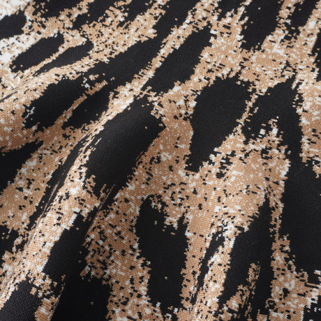 Aurohaya Lucie Brown Leopard Knit Mini Dress