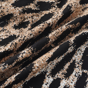Aurohaya Lucie Brown Leopard Knit Mini Dress
