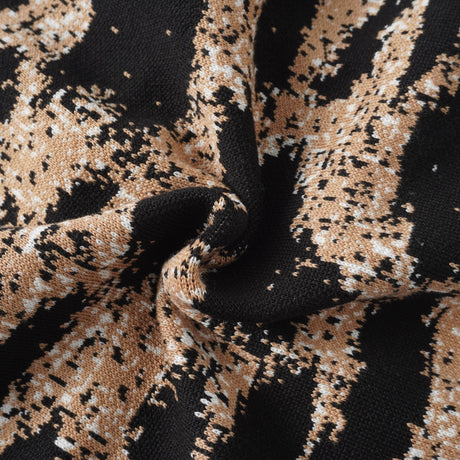 Aurohaya Lucie Brown Leopard Knit Mini Dress