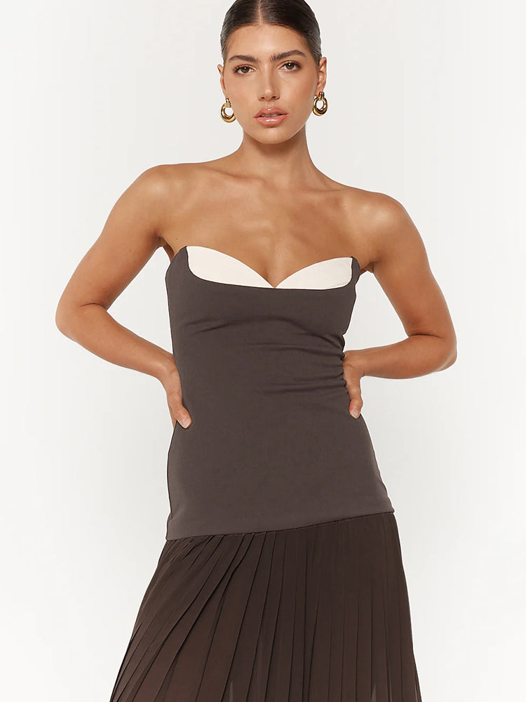 Aurohaya Ludivine Strapless Maxi Dress