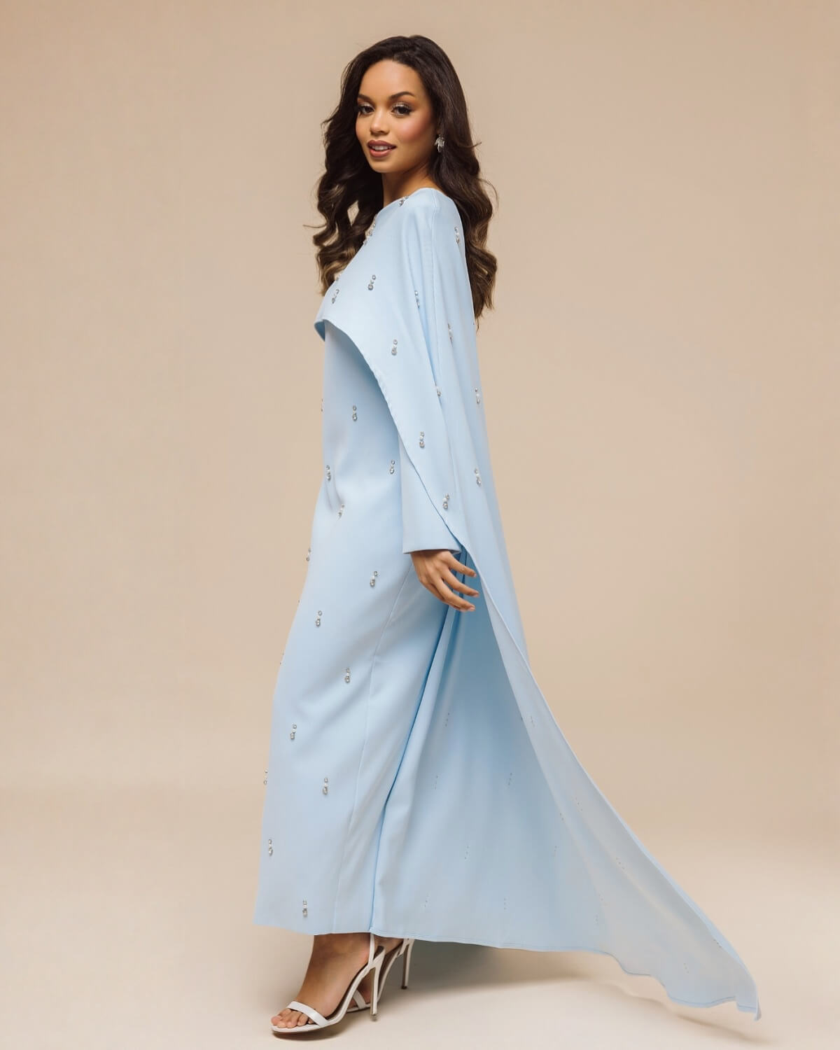 Aurohaya Modest Maxi Cape Dress