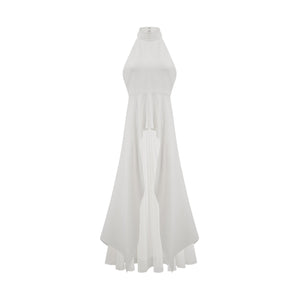 Aurohaya Juliette halterneck layered Maxi dress White