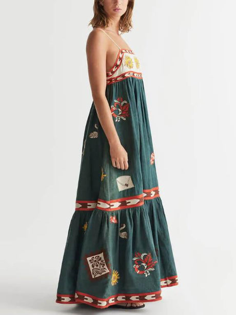 Aurohaya Summer Fun Unique Printed Midi Dress