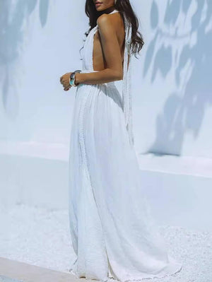 Aurohaya Large Swing Backless Strap Dress