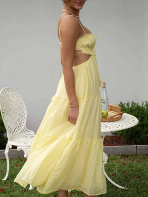 Aurohaya Sling Hollow Backless Large Pendulum Dress