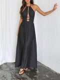 Hanging Neck Hollow Dress