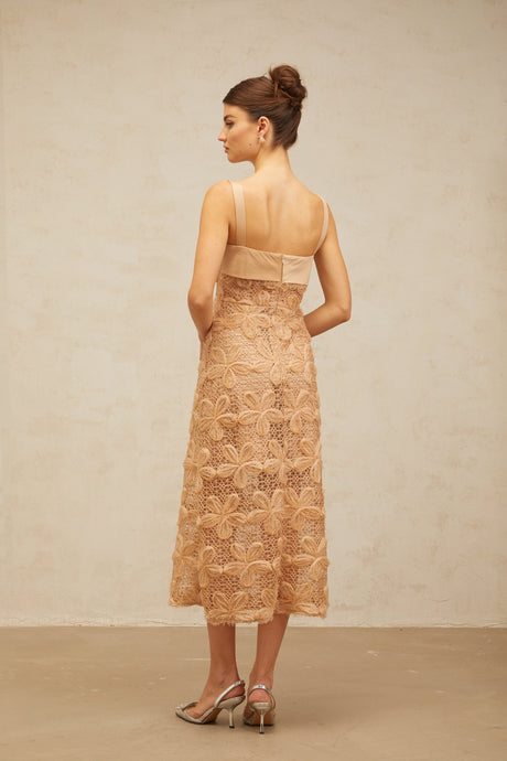 Aurohaya Salomé embellished corded-lace midi dress