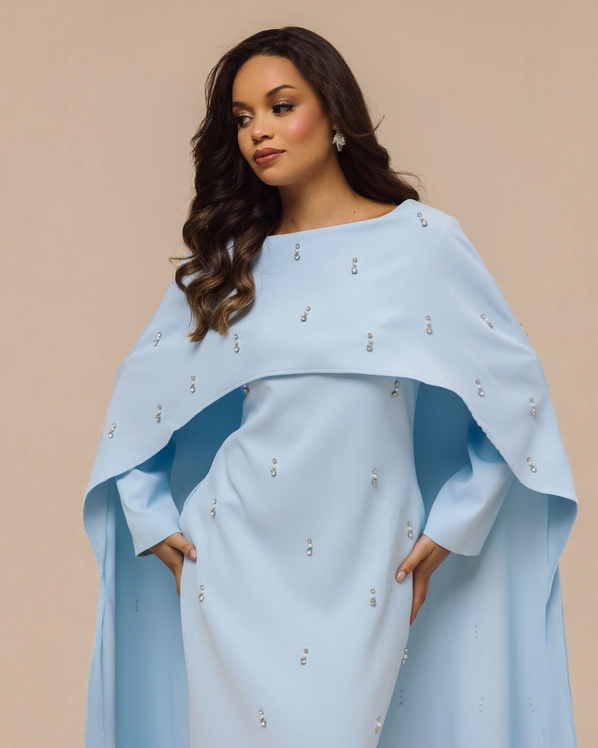 Aurohaya Modest Maxi Cape Dress