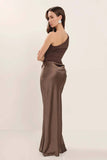 Elegant One Shoulder Neck Pleated Maxi Dress