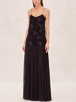 Aurohaya Three-dimensional Flower Splicing Sling Dress