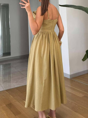Aurohaya Vintage Tube Top Suspender Dress