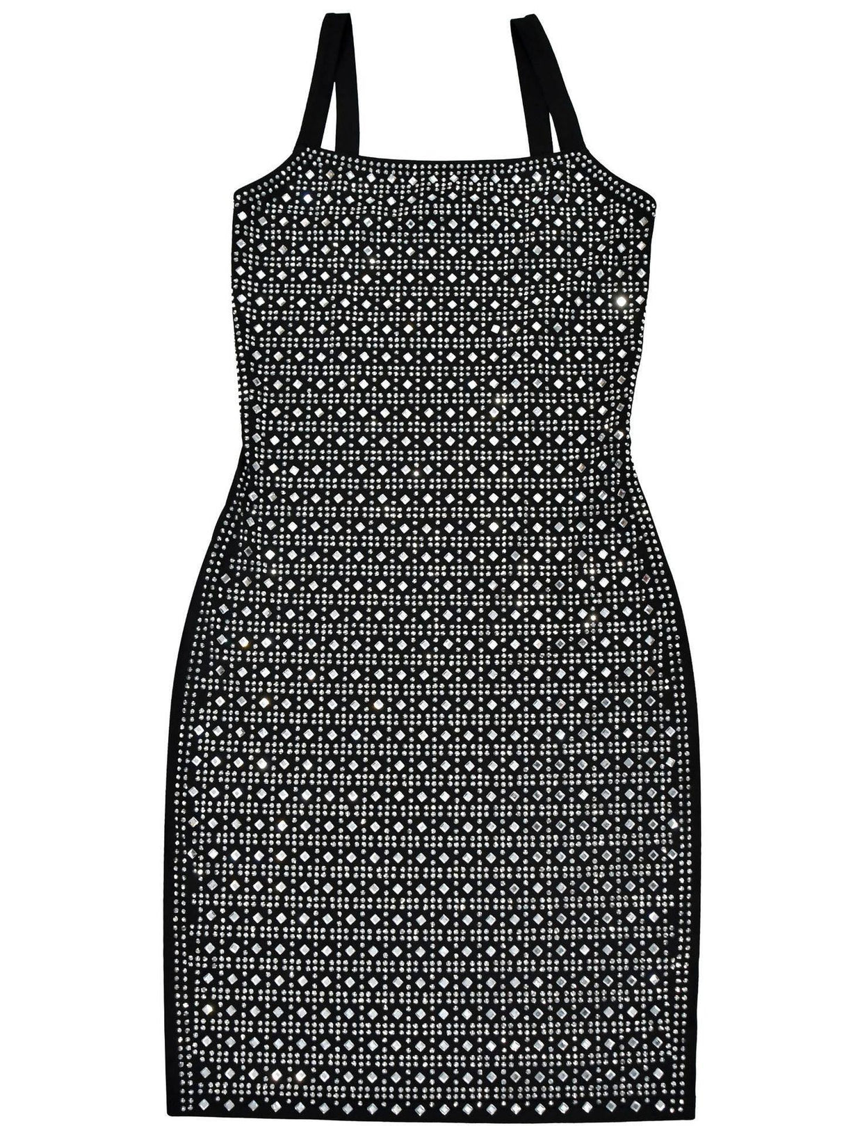 Aurohaya Rhinestone Slim Sling Mini Dress