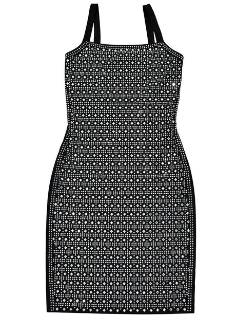 Aurohaya Rhinestone Slim Sling Mini Dress