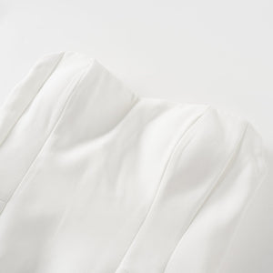 Aurohaya Ulla White Cross Over Bodycon Mini Dress