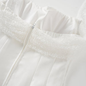 Aurohaya Ulla White Cross Over Bodycon Mini Dress
