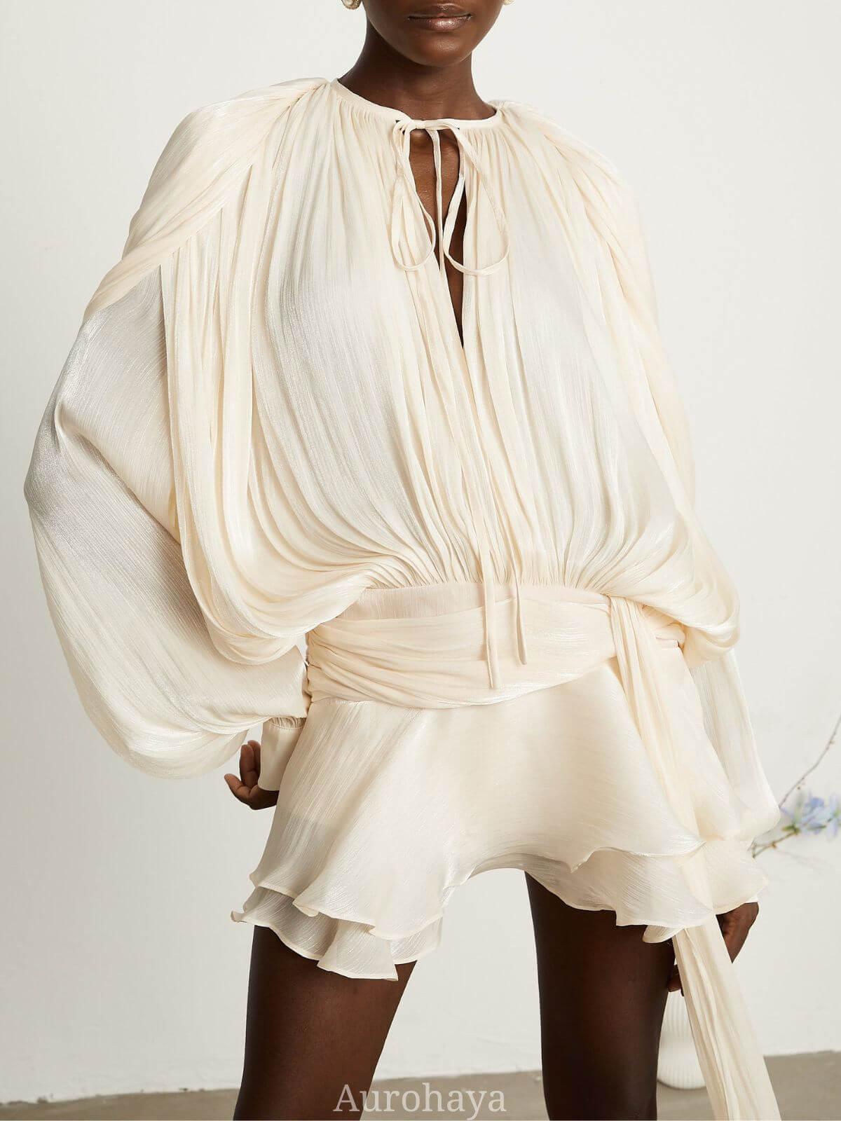 Aurohaya Amélie Fully Pleated Ruffled Mini Dress