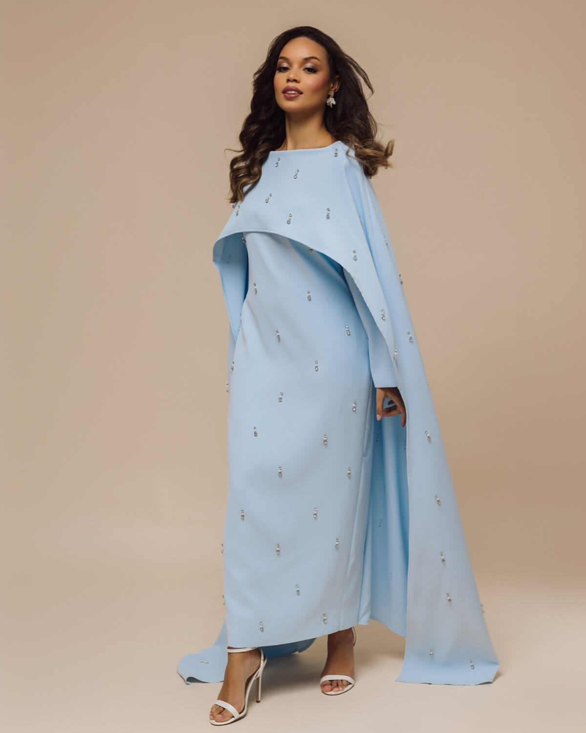 Aurohaya Modest Maxi Cape Dress