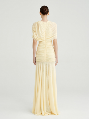 Aurohaya Mado One Shoulder Ruched Maxi Dress