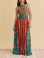 Aurohaya Unique Exquisite Paisley Print Maxi Dress Multi