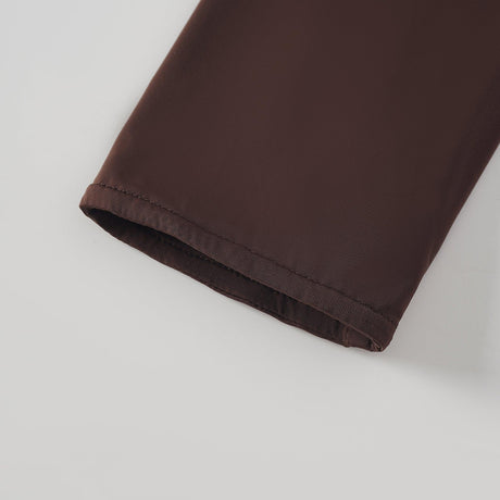 Aurohaya Charitina Brown Fitted Ruched Midi Dress