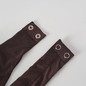 Aurohaya Charitina Brown Fitted Ruched Midi Dress