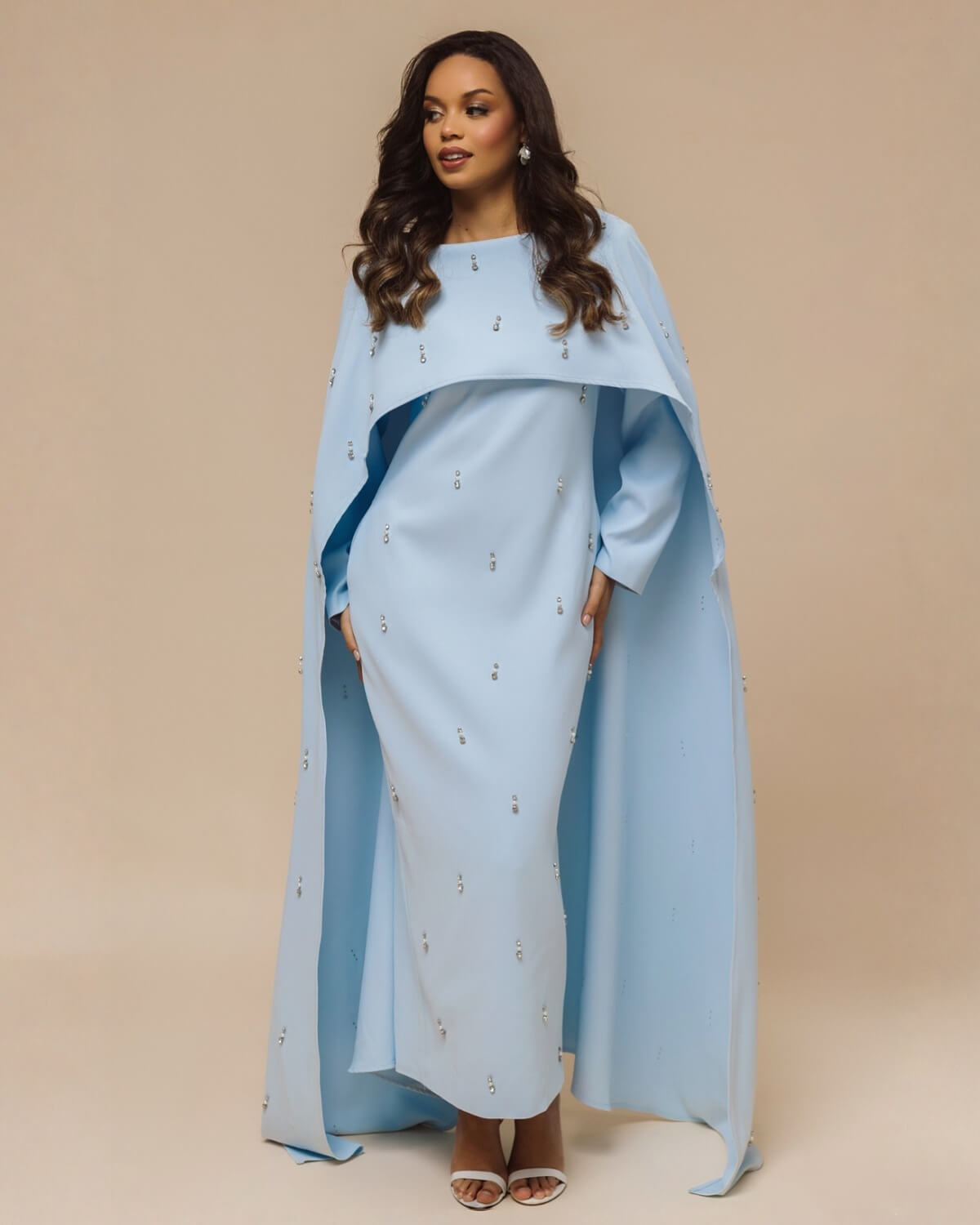 Aurohaya Modest Maxi Cape Dress