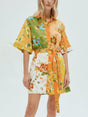 Aurohaya Unique contrasting floral print mini dress Multicolor
