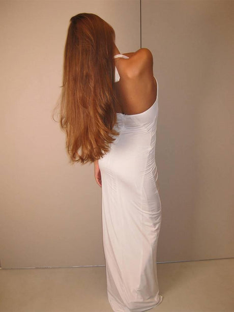 Aurohaya Halter Neck Deep V Floral Backless Dress