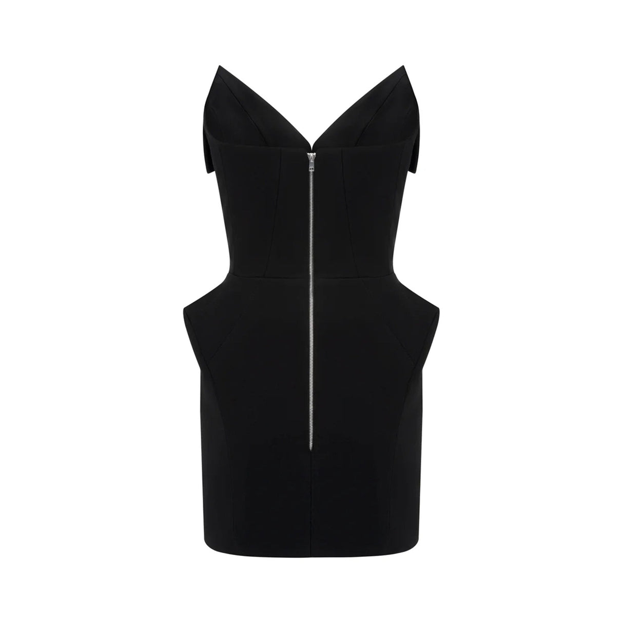 Aurohaya Alba Black Barrel Waist Corset Mini Dress