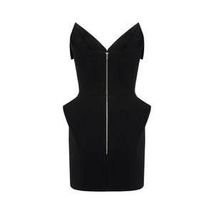 Aurohaya Alba Black Barrel Waist Corset Mini Dress