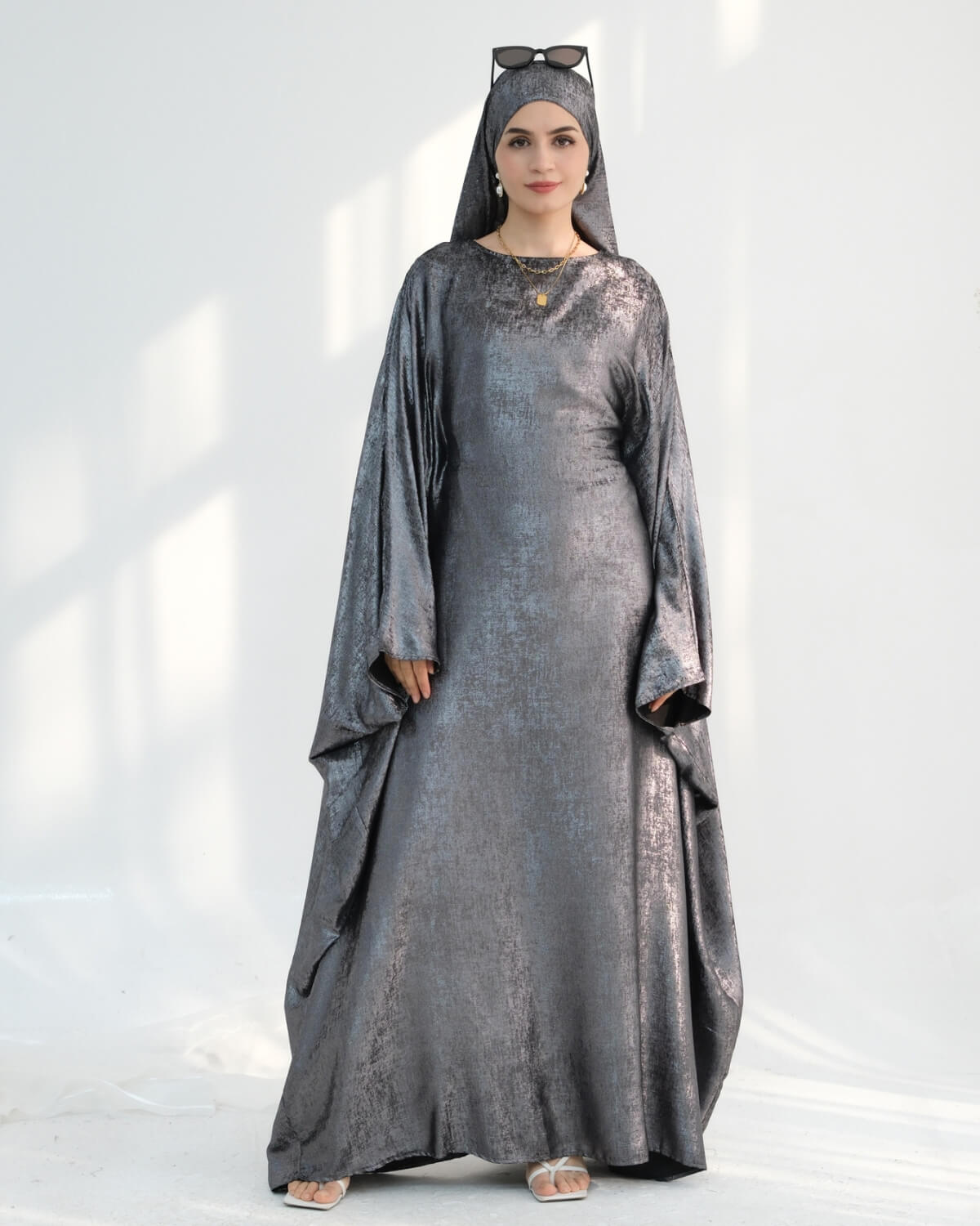 Satin Batwing Butterfly Abaya with Hijab