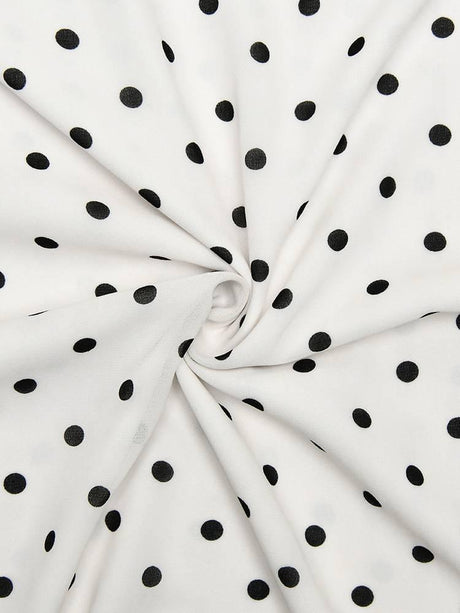 Aurohaya Polka Dot Suspender Irregular Swing Collar Dress