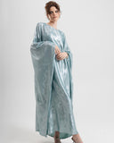 Satin Batwing Light Blue Butterfly Abaya Dress