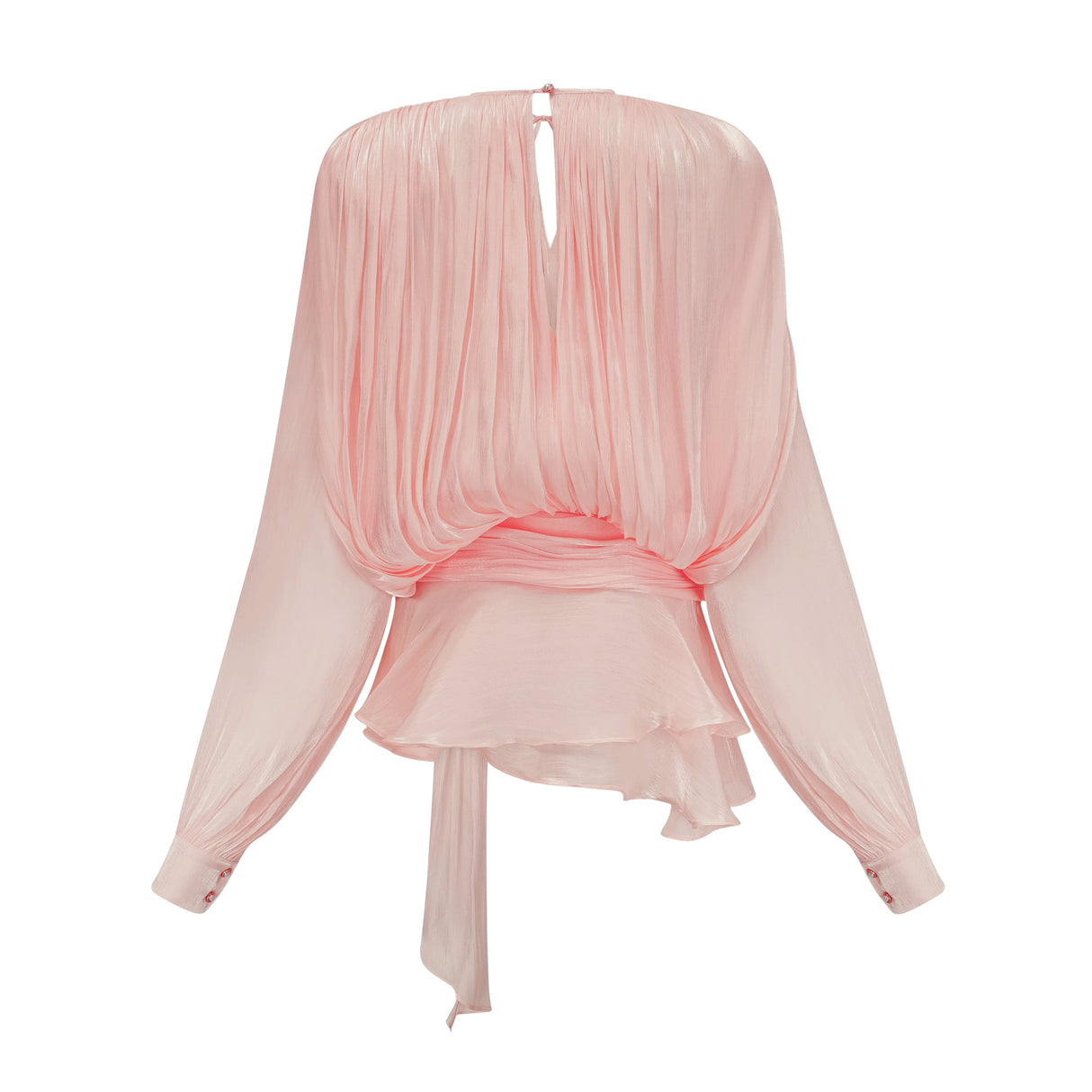 Aurohaya Eugénie Pink Fully Pleated Ruffled Mini Dress