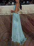 Elegant Hollow Back Sleeveless Pleated Maxi Dress