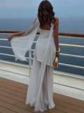 Tube Top Spliced Dress with Scarf